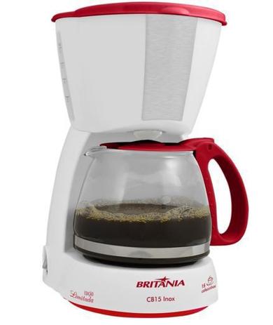 Cafeteira Britânia CB15 Inox Red Menor preço em Cafeteira Britânia CB15 Inox Red