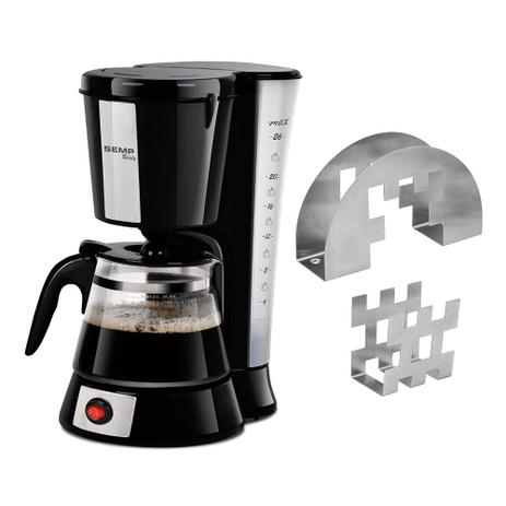 Cafeteira elétrica 26 xícaras Semp Soft 220V - CF6015 + Porta-Guardanapo em aço inox Menor preço em Cafeteira elétrica 26 xícaras Semp Soft 220V - CF6015 + Porta-Guardanapo em aço inox