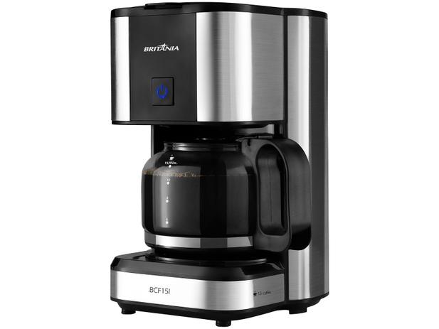 Cafeteira Elétrica Britânia BCF15I Prata e Preta - 15 Xícaras Menor preço em Cafeteira Elétrica Britânia BCF15I Prata e Preta - 15 Xícaras