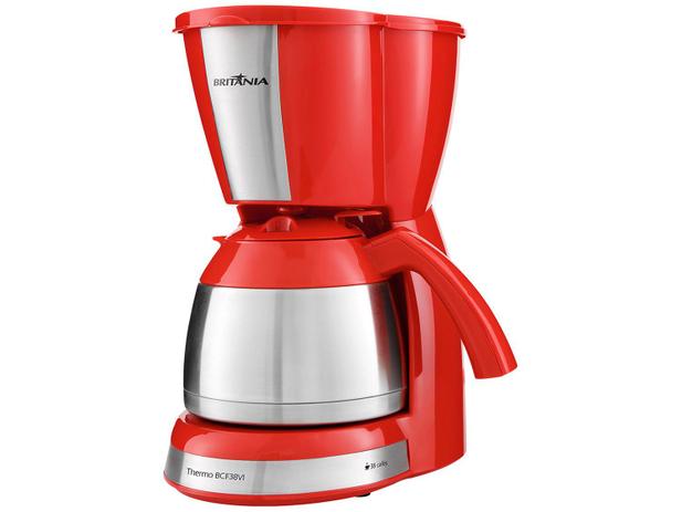 Cafeteira Eletrica Com Copo De Aluminio Cafeteira Eletrica Britania Thermo Bcf38vi 38 Xicaras Inox Vermelha Cafeteiras Eletricas E Acessorios Magazine Luiza