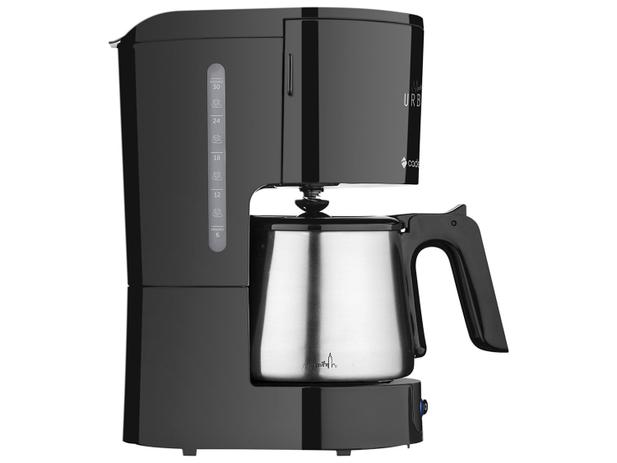 Cafeteira Elétrica Cadence Urban Steel - 30 Xícaras Preto e Inox