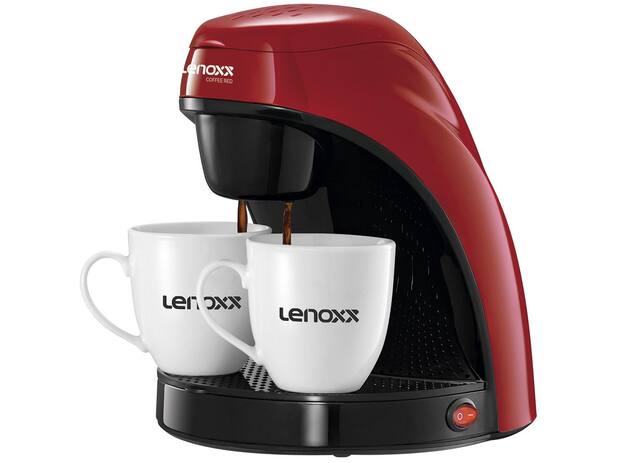 Cafeteira Elétrica Lenoxx PCA 031 Preta e Vermelha - 2 Xícaras - Magazine Cbeneficio