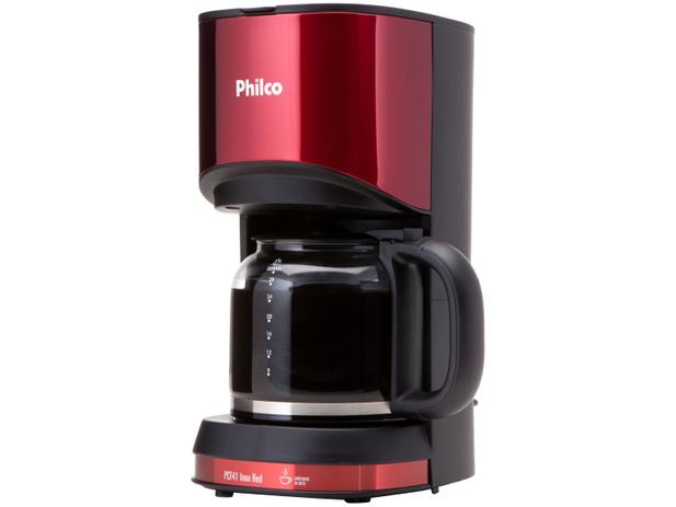 Cafeteira Elétrica Philco PCF41 Inox Red - Vermelha e Preta 30 Xícaras