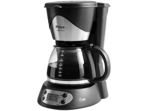 Cafeteira Elétrica Philco PH14 14 Xícaras Inox - Preto e Aço Escovado