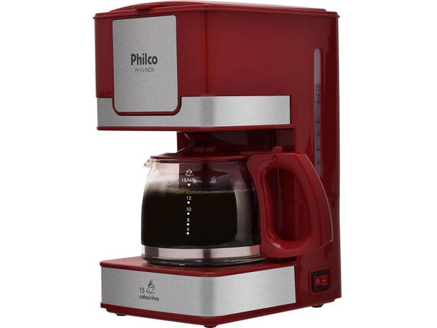 Cafeteira Elétrica Philco PH16 15 Xícaras Inox - Vermelho e Cinza Menor preço em Cafeteira Elétrica Philco PH16 15 Xícaras Inox - Vermelho e Cinza
