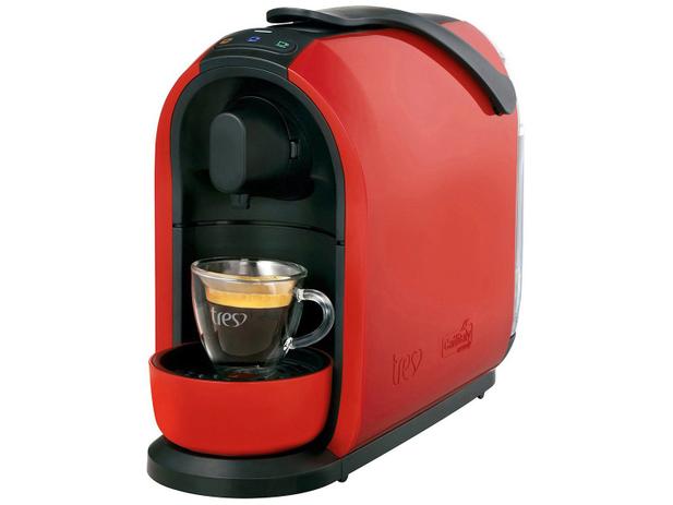 Cafeteira Expresso Mimo Três Corações de Cápsula - Vermelha 15 Bar Menor preço em Cafeteira Expresso Mimo Três Corações de Cápsula - Vermelha 15 Bar