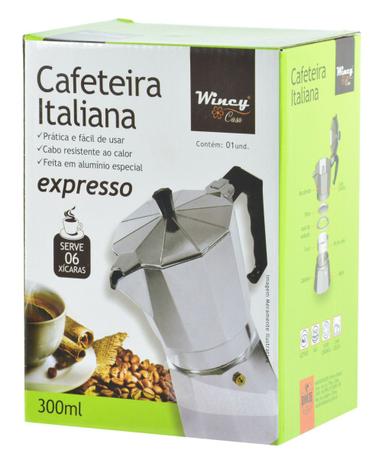 Cafeteira Italiana de Alumínio 300ml Para 6 Xícaras - Wincy Menor preço em Cafeteira Italiana de Alumínio 300ml Para 6 Xícaras - Wincy