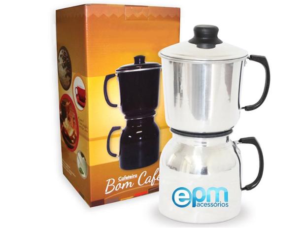 Cafeteira Italiana de Alumínio Com Bule 1 Litro Bom Café - Epm Acessórios Menor preço em Cafeteira Italiana de Alumínio Com Bule 1 Litro Bom Café - Epm Acessórios