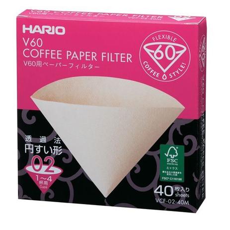 Caixa 40 Coador Filtro De Café Hario V60 Tamanho 02 Natural Menor preço em Caixa 40 Coador Filtro De Café Hario V60 Tamanho 02 Natural