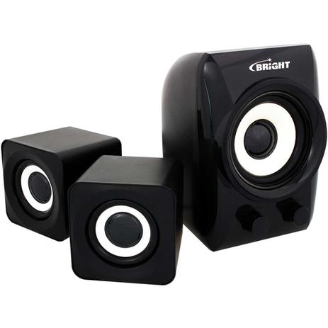 Caixa Acustica para Computador Mini Subwoofer Preto 3W USB - Bright Menor preço em Caixa Acustica para Computador Mini Subwoofer Preto 3W USB - Bright