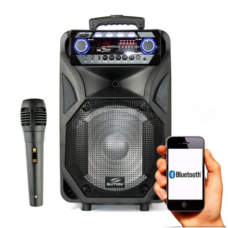 Caixa Amplificada Sumay Bluetooth Thunder Black 400w - USB Aux SD FM Menor preço em Caixa Amplificada Sumay Bluetooth Thunder Black 400w - USB Aux SD FM