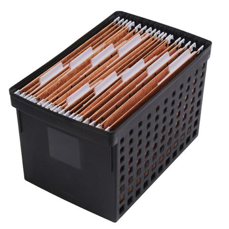 Caixa Arquivo Preto Largo para Pastas Suspensas Office Ordene Menor preço em Caixa Arquivo Preto Largo para Pastas Suspensas Office Ordene