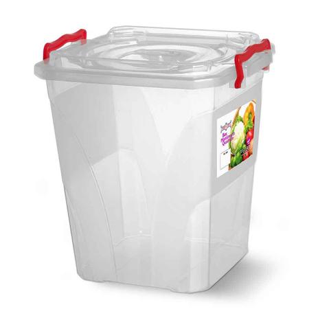 Caixa Box Organizadora Mantimentos com Alça Transparente 14,5 Litros - Niquelart Menor preço em Caixa Box Organizadora Mantimentos com Alça Transparente 14,5 Litros - Niquelart