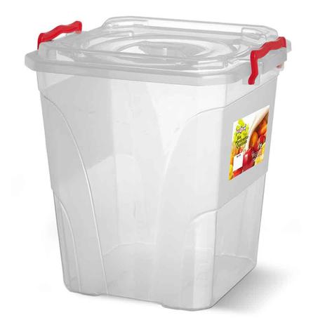 Caixa Box Organizadora Mantimentos com Alça Transparente 20 Litros - Niquelart Menor preço em Caixa Box Organizadora Mantimentos com Alça Transparente 20 Litros - Niquelart