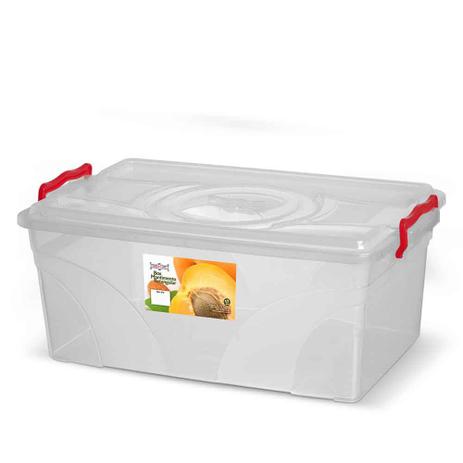 Caixa Box Organizadora Mantimentos Retangular com Alça Transparente 17 Litros - Niquelart Menor preço em Caixa Box Organizadora Mantimentos Retangular com Alça Transparente 17 Litros - Niquelart