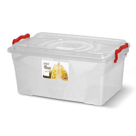 Caixa Box Organizadora Mantimentos Retangular com Alça Transparente 7,5 Litros - Niquelart Menor preço em Caixa Box Organizadora Mantimentos Retangular com Alça Transparente 7,5 Litros - Niquelart
