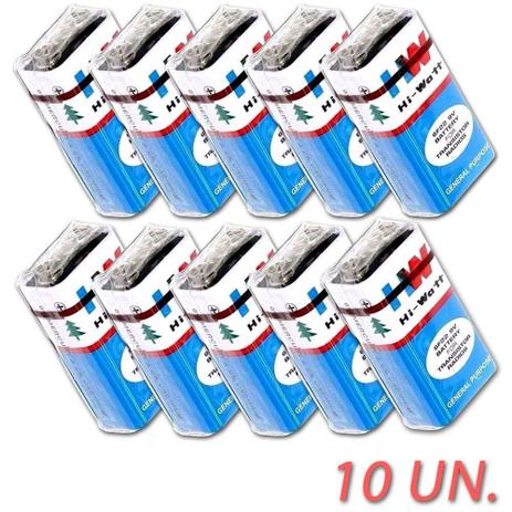 Caixa Com 10 Peças Bateria 9V Hw 6F22M Hi Watt - Dmix Menor preço em Caixa Com 10 Peças Bateria 9V Hw 6F22M Hi Watt - Dmix