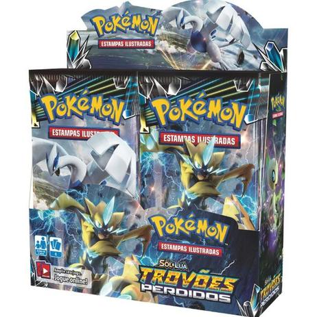Caixa Com 36 Booster Pokémon Sol Lua Trovões Perdidos - Copag Menor preço em Caixa Com 36 Booster Pokémon Sol Lua Trovões Perdidos - Copag