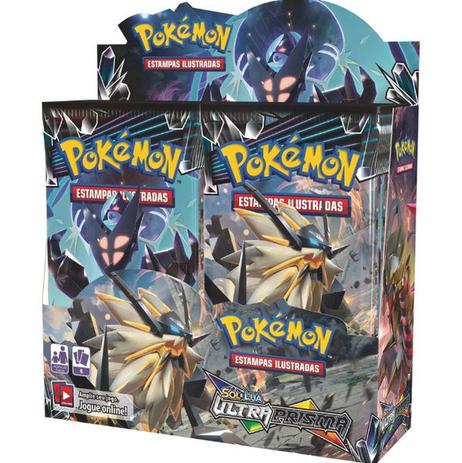 Caixa Com 36 Booster Pokémon Sol Lua Ultra Prisma - Copag Menor preço em Caixa Com 36 Booster Pokémon Sol Lua Ultra Prisma - Copag