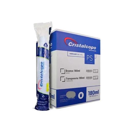 Caixa Copo Descartável CC 180ml Transparente 2500und - Cristalcopo Menor preço em Caixa Copo Descartável CC 180ml Transparente 2500und - Cristalcopo