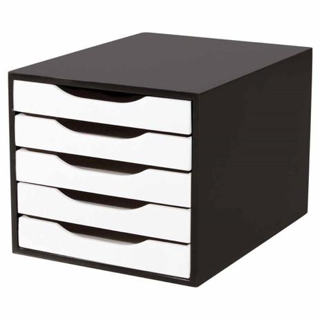 Caixa de Arquivo 5 Gavetas Preto e Branco - Souza Menor preço em Caixa de Arquivo 5 Gavetas Preto e Branco - Souza