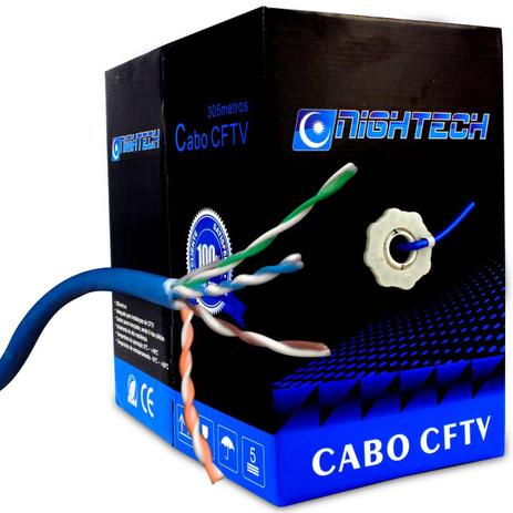 Caixa de cabo para Rede e CFTV 305 Metros - CABLE 5 BLUE JACKET 4X24 AWG (S) - Aquario Menor preço em Caixa de cabo para Rede e CFTV 305 Metros - CABLE 5 BLUE JACKET 4X24 AWG (S) - Aquario