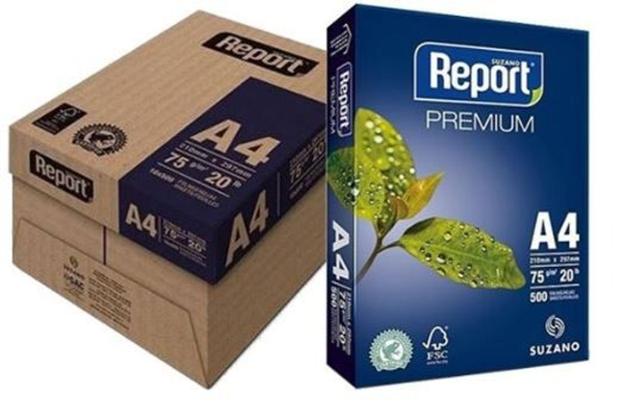 Caixa de papel report a4 75gr com 10 resmas Menor preço em Caixa de papel report a4 75gr com 10 resmas