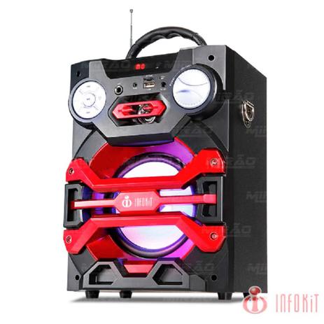 Caixa De Som Bluetooth Acústica Maleta Multimídia FM/USB/SD até 80W INFOKIT - VM-P3100 Menor preço em Caixa De Som Bluetooth Acústica Maleta Multimídia FM/USB/SD até 80W INFOKIT - VM-P3100