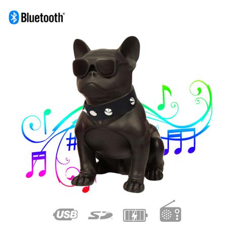 Caixa de Som Bluetooth CH-M10 Bulldog Francês Cachorro Portátil 5w Fm Preta - Importado Menor preço em Caixa de Som Bluetooth CH-M10 Bulldog Francês Cachorro Portátil 5w Fm Preta - Importado