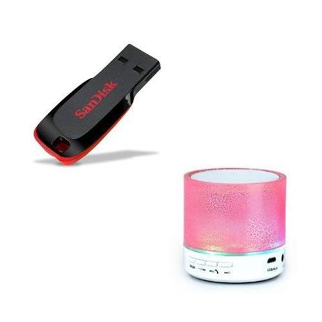Caixa de Som Bluetooth FM USB SD Cute LIGHT Neon Rosa + Pen Drive 8GB Sandisk - Ukiimix é boa?