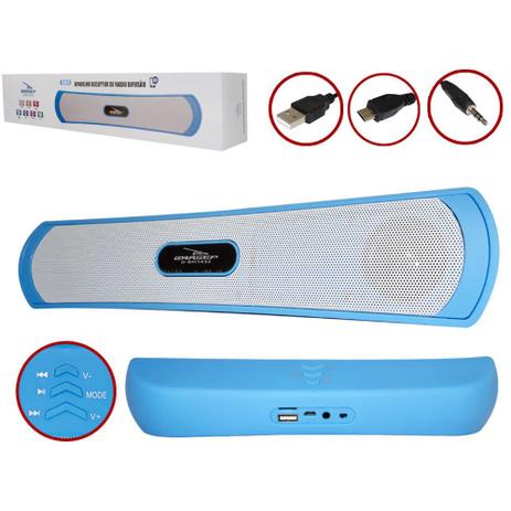 Caixa De Som Bluetooth Portatil Com Suporte Para V3 Usb P2 Sd Azul D-Bh1032 - Grasep é boa?