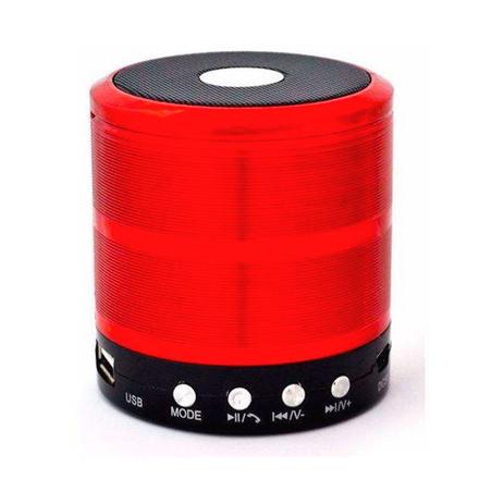 Caixa de Som Bluetooth Recarregável Mini Speaker Portátil USB Micro SD Auxiliar WS-887 Vermelho - Thata esportes é boa?
