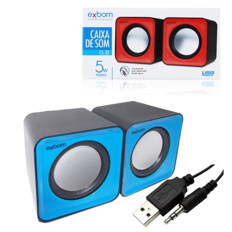 Caixa de Som para PC Notebook Computador Mini Caixinha USB 2.0 5W Plug P2 3.5mm Exbom CS-32 AZ é boa?