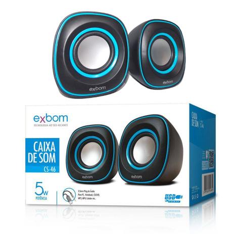 Caixa de Som para PC Notebook Computador Mini Caixinha USB 2.0 5W Plug P2 3.5mm Exbom CS-64 AZ é ruim? Caixa de Som para PC Notebook Computador Mini Caixinha USB 2.0 5W Plug P2 3.5mm Exbom CS-64 AZ é boa?