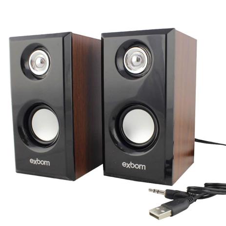 Caixa de som pc exbom madeira cs56 6w Menor preço em Caixa de som pc exbom madeira cs56 6w