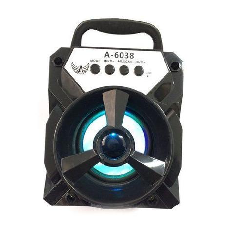 Caixa de Som Portatil USB AUX SD FM LED A-6038 Preta - Xtrad é boa?