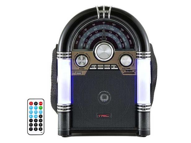 Caixa de Som TRC 210B 35W RMS Portátil Retrô Bluetooth USB Rádio FM Controle Remoto Menor preço em Caixa de Som TRC 210B 35W RMS Portátil Retrô Bluetooth USB Rádio FM Controle Remoto