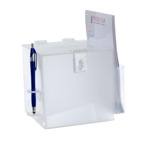 Caixa de Sugestão Média Acrílico 26X20X16cm - Branco Areado - Projeloja é ruim? Caixa de Sugestão Média Acrílico 26X20X16cm - Branco Areado - Projeloja é boa?