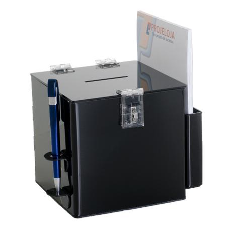 Caixa de Sugestão Média Acrílico 26X20X16cm - Preto - Projeloja é ruim? Caixa de Sugestão Média Acrílico 26X20X16cm - Preto - Projeloja é boa?