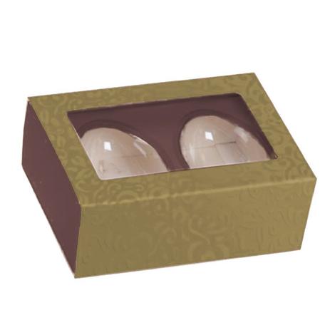 Caixa Dois Meio Ovo de Colher Marrom Dourado - Cromus Menor preço em Caixa Dois Meio Ovo de Colher Marrom Dourado - Cromus