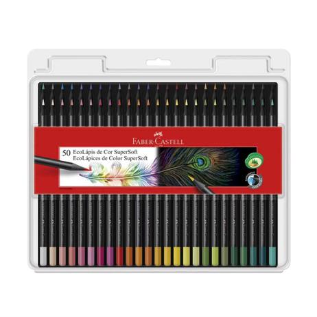Caixa Lapis Cor Faber Castell 50 Cores Kit Ecolapis Original Supersoft Escolar Artes Desenho Pintar Menor preço em Caixa Lapis Cor Faber Castell 50 Cores Kit Ecolapis Original Supersoft Escolar Artes Desenho Pintar