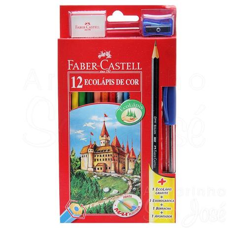 Caixa Lápis De Cor 12 Cores Faber Castell Original Menor preço em Caixa Lápis De Cor 12 Cores Faber Castell Original