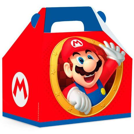 Caixa Maleta Kids Super Mario Bros 10 unidades - Cromus Menor preço em Caixa Maleta Kids Super Mario Bros 10 unidades - Cromus