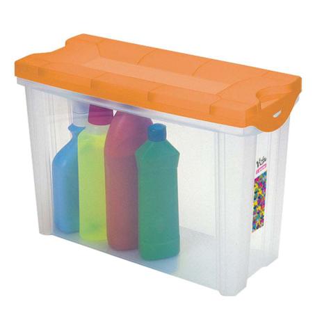 Caixa organizadora alto 16,5 litros cristal e Laranja Sanremo é boa?