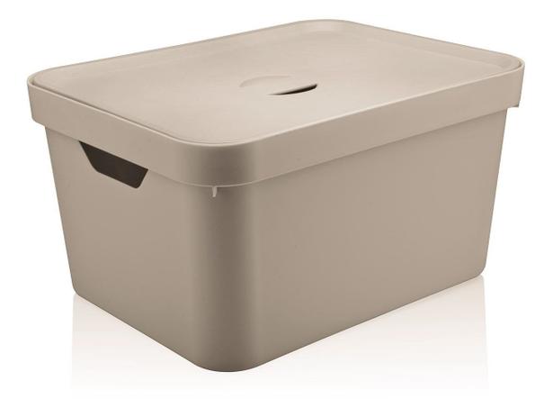 Caixa Organizadora Bege Cube G CC650 Com Tampa - OU Menor preço em Caixa Organizadora Bege Cube G CC650 Com Tampa - OU