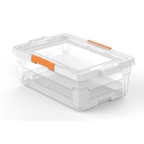 Caixa organizadora com tampa em plastico 40 litros transparente - Tramontina Menor preço em Caixa organizadora com tampa em plastico 40 litros transparente - Tramontina