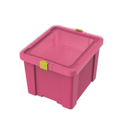 Caixa organizadora com tampa em plastico kids 30litros rosa - Tramontina Menor preço em Caixa organizadora com tampa em plastico kids 30litros rosa - Tramontina