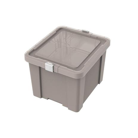 Caixa organizadora com tampa em plastico laundry 30litros concreto - Tramontina Menor preço em Caixa organizadora com tampa em plastico laundry 30litros concreto - Tramontina