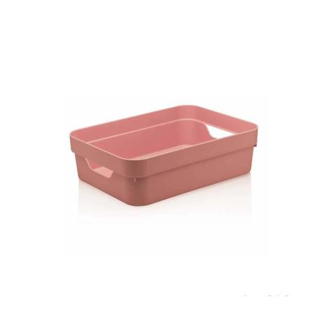 Caixa organizadora Cube 16L grande baixa rosa quartz OU Menor preço em Caixa organizadora Cube 16L grande baixa rosa quartz OU