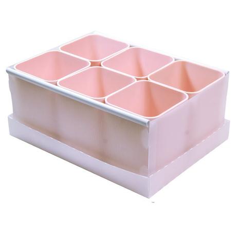Caixa Organizadora de Objetos Dello C/ 6 Porta Objetos Rosa Claro 2193-W Menor preço em Caixa Organizadora de Objetos Dello C/ 6 Porta Objetos Rosa Claro 2193-W